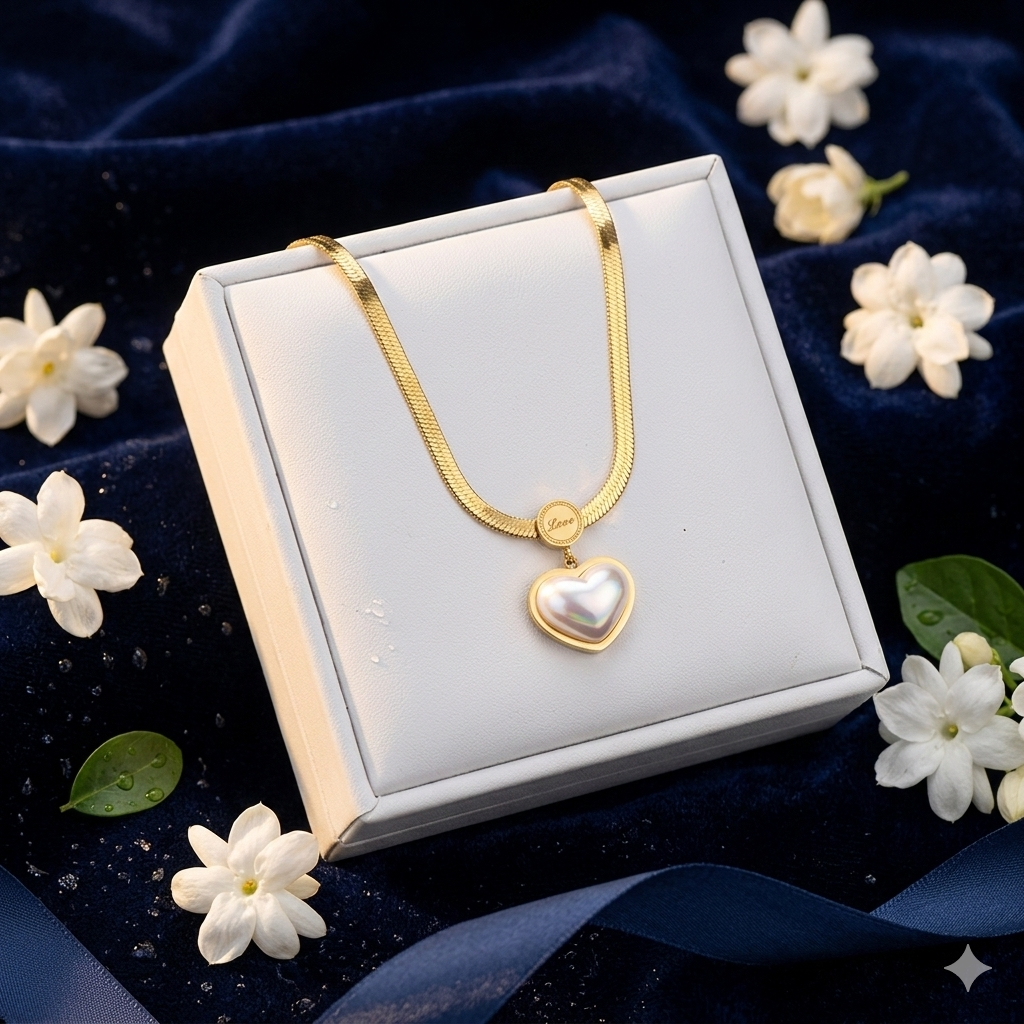 Collar de Perla en forma de Corazón - Image 3