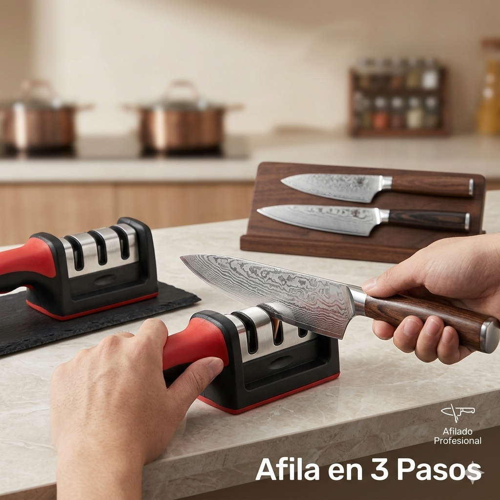 Afilador De Cuchillos Tijera Acero Mango - Image 3