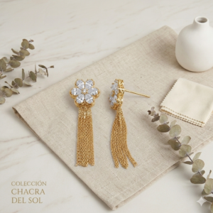 pendientes elegantes de flor de cristal